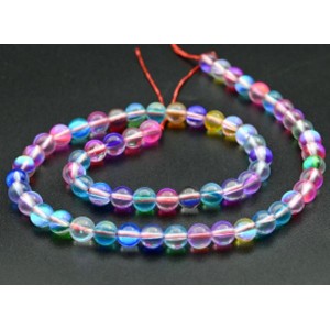 Бусины из опала искусственного шарик 6мм цвет ассорти, 37см, 62 бусины