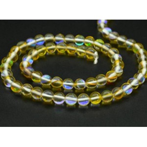 Бусины из опала искусственного шарик 6мм цвет желтый, 38см, 64 бусины