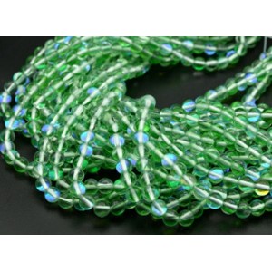 Бусины из опала искусственного шарик 6мм цвет зеленый, 37см, 63 бусины