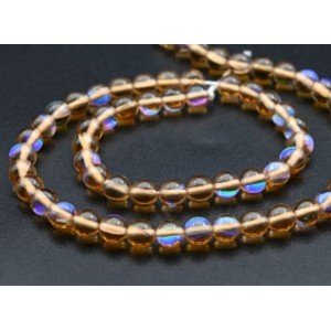 Бусины из опала искусственного шарик 6мм цвет кофейный, 38см, 63 бусины