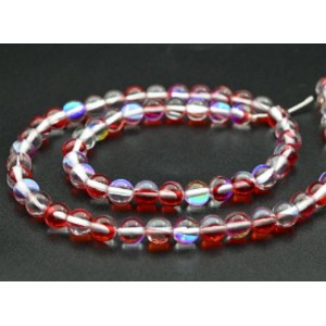 Бусины из опала искусственного шарик 6мм цвет красный, 38см, 63 бусины