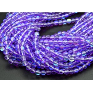 Бусины из опала искусственного шарик 6мм цвет фиолетовый, 37см, 64 бусины