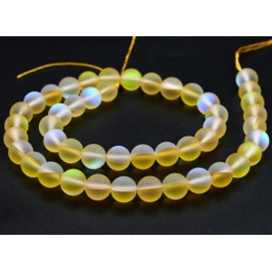 Бусины из опала искусственного шарик 8мм матовый цвет желтый, 37см, 46 бусин