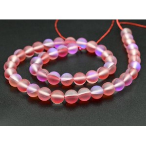 Бусины из опала искусственного шарик 8мм матовый цвет красный, 37см, 46 бусин