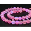 Бусины из опала искусственного шарик 8мм матовый цвет розовый яркий, 37,5см, 46 бусин