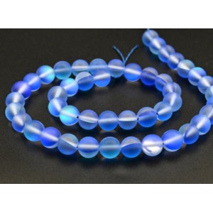 Бусины из опала искусственного шарик 8мм матовый цвет синий, 37,5см, 46 бусин