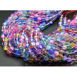 Бусины из опала искусственного шарик 8мм цвет ассорти, 38см, 49 бусин Бусины из опала искусственного шарик 8мм цвет ассорти, 38см, 49 бусин