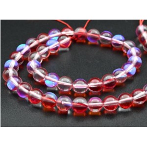 Бусины из опала искусственного шарик 8мм цвет красный, 37,5см, 47 бусин