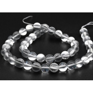 Бусины из опала искусственного шарик 8мм цвет серебристый, 37,5см, 47 бусин