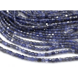 Бусины из кордиерита (иолит) кубик гр.2мм, 39см, 170 бусин