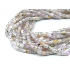 Бусины из кунцита цилиндр 4*5мм, 39,5см, 71 бусина