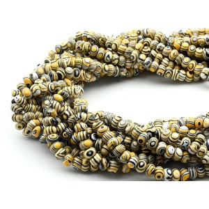 Акриловые бусины рондель 8*5 цвет желтый, 41см, 78 бусин