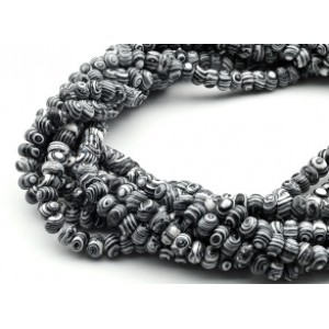 Акриловые бусины рондель 8*5 цвет черно-белый, 40см, 80 бусин