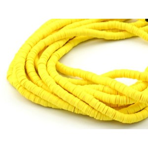 Бусины из каучука Африканские диски 6мм*0,9-1,2мм, цвет желтый, 37см