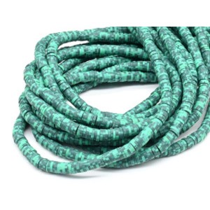 Бусины из каучука Африканские диски 6мм*0,9-1,2мм, цвет зеленый темный, 38см