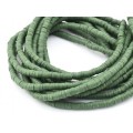 Бусины из каучука Африканские диски 6мм*0,9-1,2мм, цвет зеленый темный, 38см