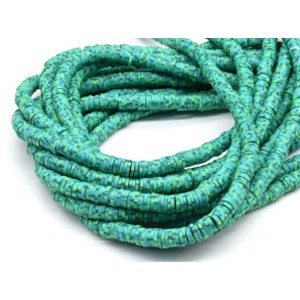 Бусины из каучука Африканские диски 6мм*0,9-1,2мм, цвет зеленый, 37см