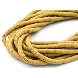 Бусины из каучука Африканские диски 6мм*0,9-1,2мм, цвет оливковый, 37см Бусины из каучука Африканские диски 6мм*0,9-1,2мм, цвет оливковый, 37см