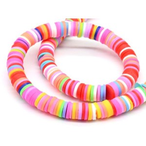 Бусины из каучука Африканские диски 8мм*0,9-1,3мм, цвет ассорти, 35см