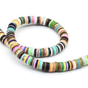 Бусины из каучука Африканские диски 8мм*0,9-1,3мм, цвет ассорти, 37см