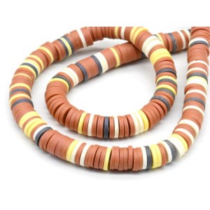 Бусины из каучука Африканские диски 8мм*0,9-1,3мм, цвет ассорти, 38см