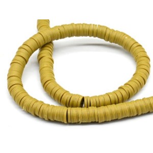 Бусины из каучука Африканские диски 8мм*0,9-1,3мм, цвет оливковый, 37см Бусины из каучука Африканские диски 8мм*0,9-1,3мм, цвет оливковый, 37см