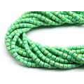 Бусины из каучука цилиндр 6*6мм с принтом, цвет зеленый, 40см, 63 бусины