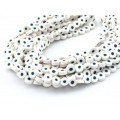 Бусины от сглаза из каучука Африканские круг 10мм, цвет белый, 35см, 37 бусин