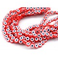 Бусины от сглаза из каучука Африканские круг 10мм, цвет красный, 35см, 38 бусин