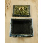 Шкатулка с рисунком ЗИМА, ножки и ящерка из металла 70*90*75мм