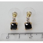 Серьги из циркона черно-белого "квадрат"