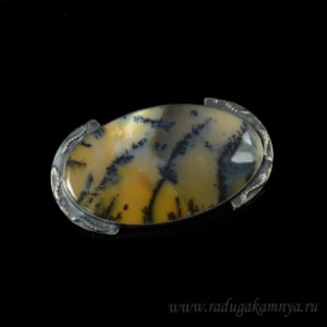 Брошь агат моховой " Овал "  57*30мм.