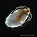 Брошь с агатом 55*35мм.