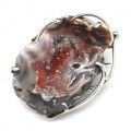Брошь с жеодами агата бразильского 42*32мм.