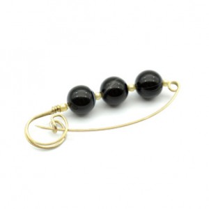 Брошь-булавка агатом 57*19мм.