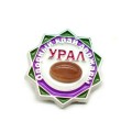 Брошь значок "Урал" с авантюрином 25*25мм