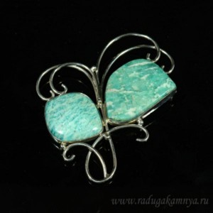 Брошь амазонит 53*58мм.