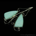 Брошь амазонит 80*53мм