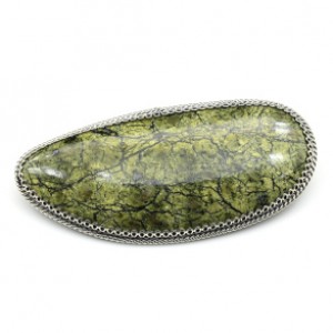 Брошь змеевик 57*27мм.