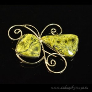 Брошь змеевик 60*47мм.