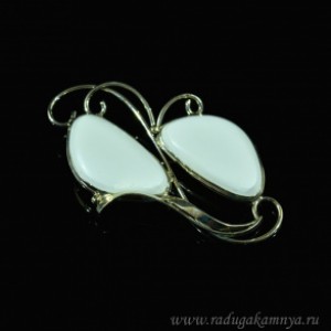 Брошь кахолонг , 62*38мм.