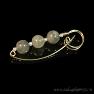 Брошь-булавка кварц дымчатый 57*20мм.