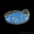 Брошь лазурит " Овал ", 65*36мм.