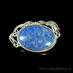 Брошь лазурит "Овал", 53*34мм.
