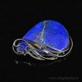Брошь лазурит, 46*35мм.
