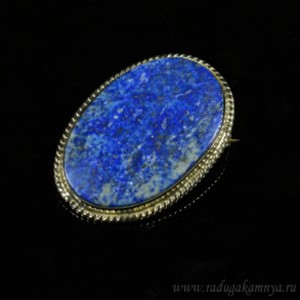 Брошь с лазуритом " Овал ", 35*26мм.
