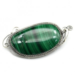 Брошь малахит 60*28мм. Брошь малахит 60*28мм.