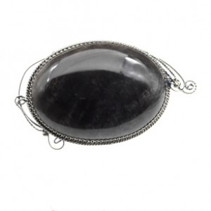 Брошь обсидиан 64*37мм.