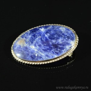 Брошь с содалитом " Овал " 48*32мм.