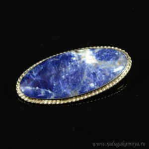 Брошь с содалитом " Овал " 57*27мм.